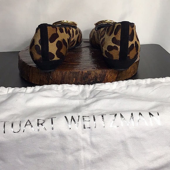Stuart Weitzman Calf Hair Leopard Print Flat Shoes - Picture 5 of 10